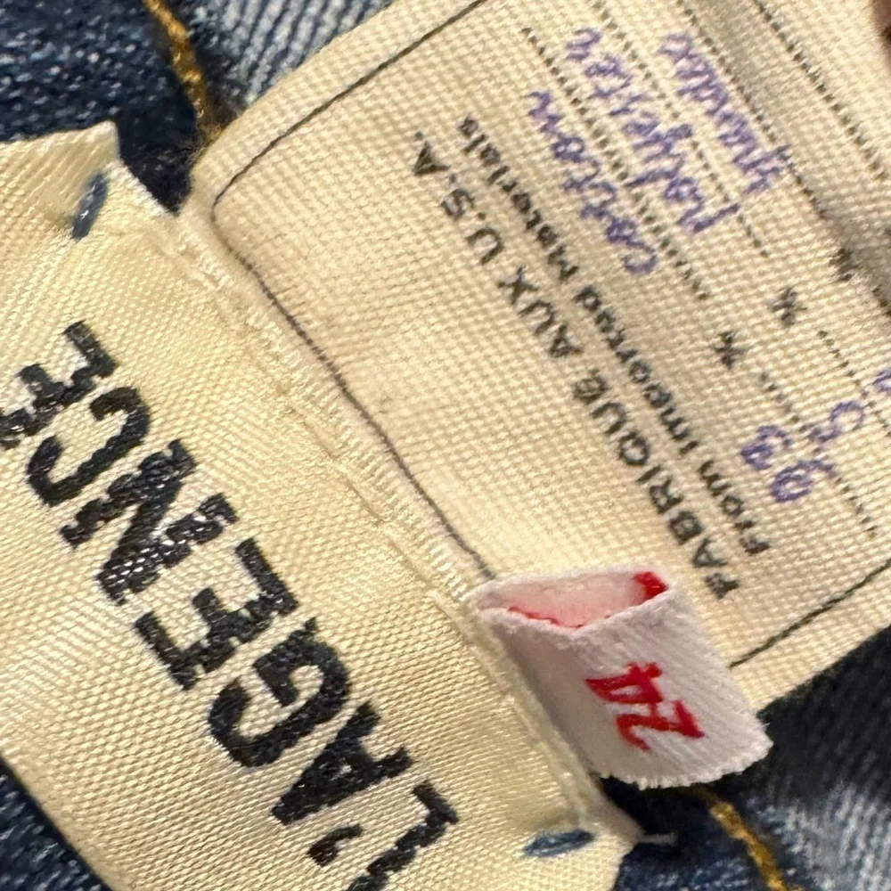 L’Agence Skinny Jeans Button Hem Designer Denim Stretch Blue Jeans Size 24